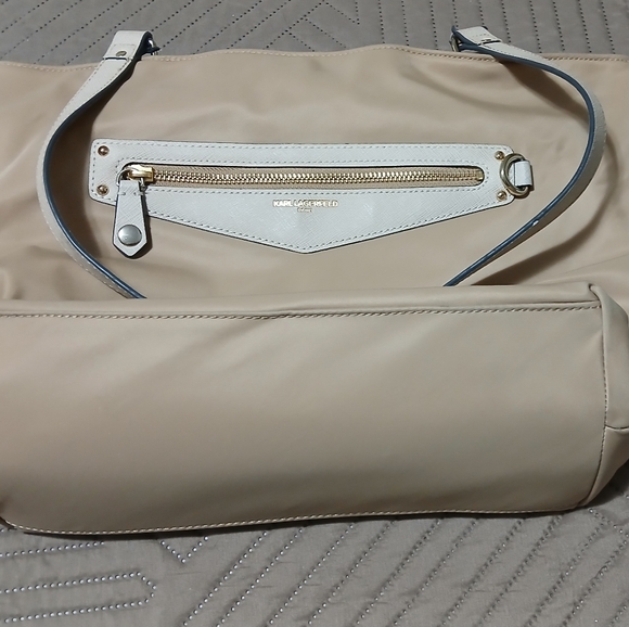 Karl Lagerfeld Purse,16 x 10.5 x 5in. Lots of Life Yet, Canvas, Good Condition - Picture 5 of 9